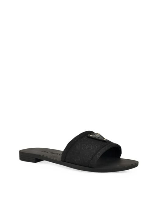 Guess Black Elysone Logo Sandals