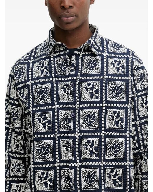 Desigual Blue Chemise Imprimée À Manches Courtes for men
