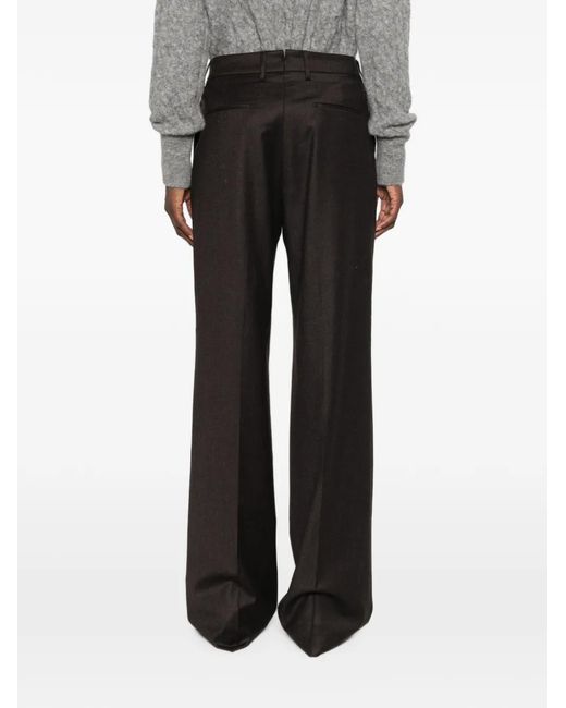 Berwich Black Patrizia Pressed-Crease Wool Trousers