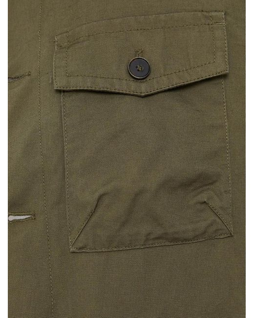 Sisley Green Buttoned Flap-Pockets Shirt Jacket for men
