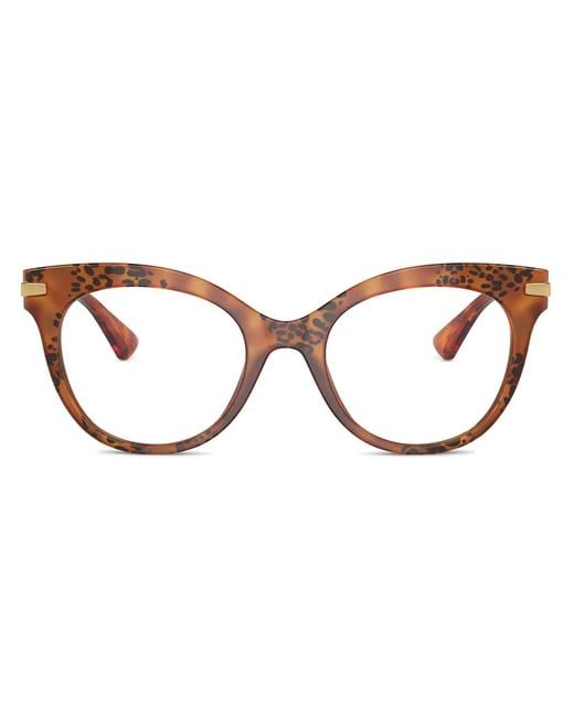 Lunettes De Vue À Imprimé Animalier Dolce & Gabbana en coloris Brown