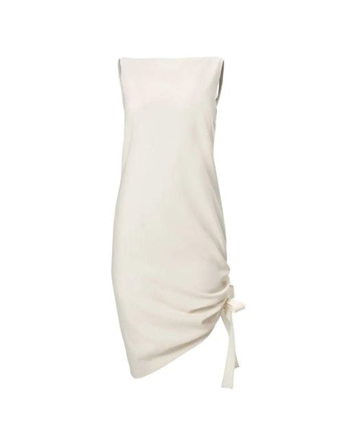 Carolina Herrera White Asymmetric Gathered Short Dress