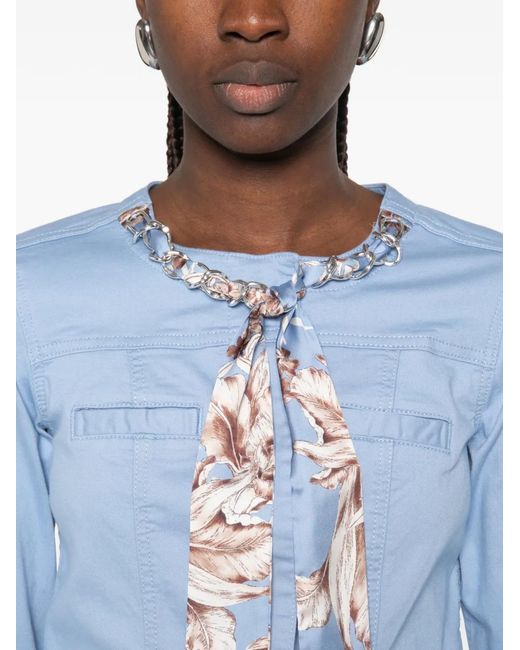 Liu Jo Blue Floral Chain Jacket