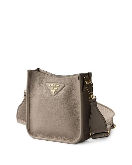 Prada Brown Mini Sac Porté Épaule En Cuir