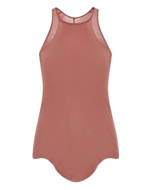 Rick Owens Pink Racer-Back Curved-Hem Vest