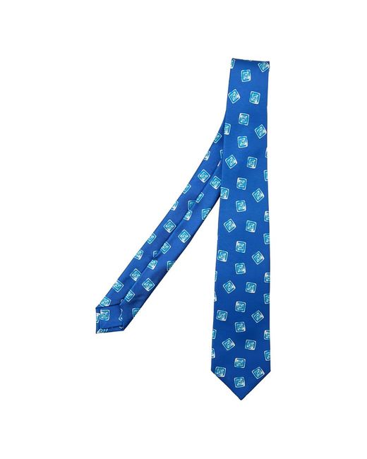Kiton Blue Cravate À Imprimé Géométrique for men