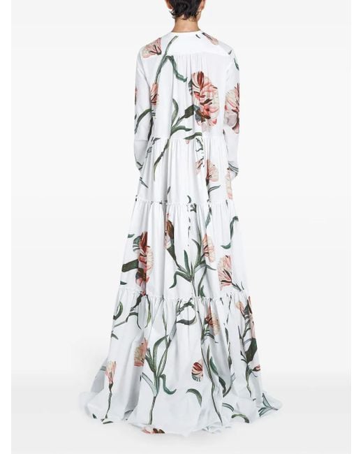 Giambattista Valli White Printed Gown