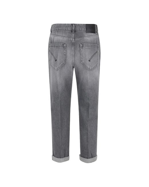 Dondup Gray Buttoned Denim Trousers
