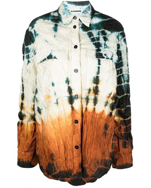 Jil Sander Orange Padded Tie-Dye Shirt