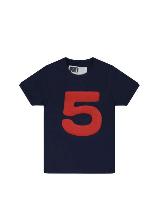 Sp5der Blue T-Shirt À Col Rond