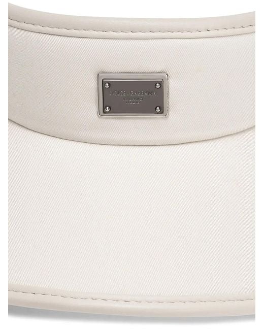 Dolce & Gabbana White Gabardine Peak With Logo for men