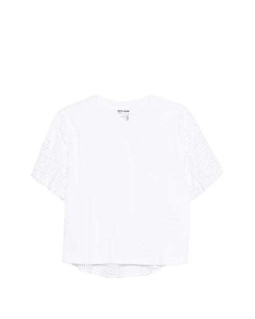 DKNY White Round-Neck T-Shirt