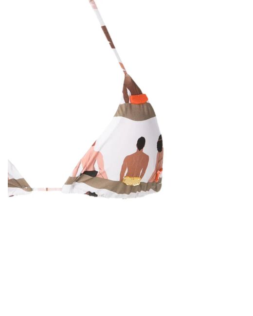 Amir Slama White Graphic-Print Halterneck Two-Piece Bikini