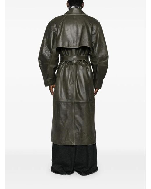 LỰU ĐẠN Green Belted Trench Coat for men