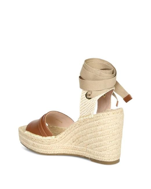 Coccinelle Natural Leather Tie-Fastening Heeled Espadrilles