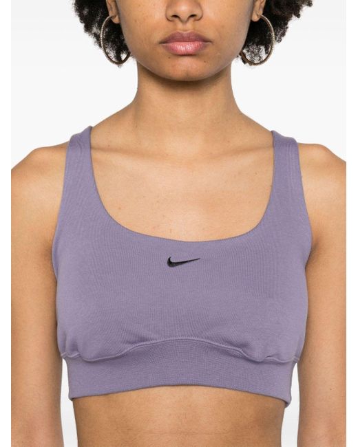 Nike Chill Terry Cropped Top in het Purple