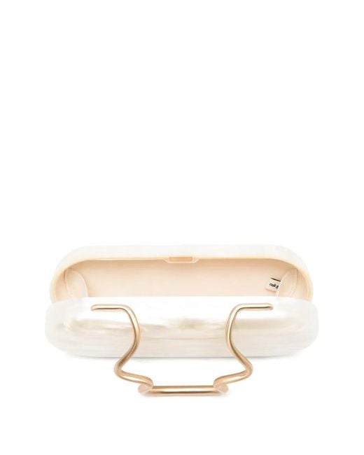 Cult Gaia Natural Ilaria Marbled-Effect Sculptural Clutch Bag