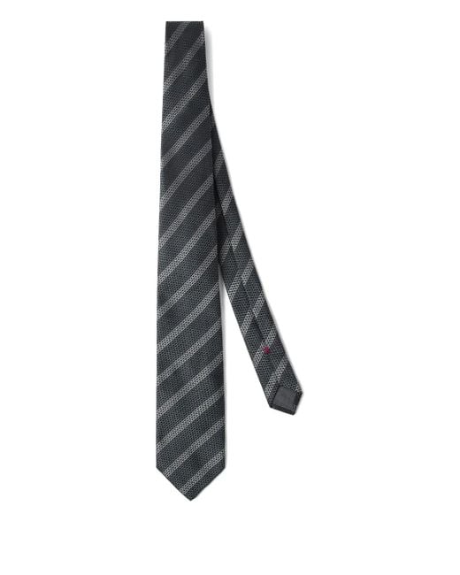 Corbata de seda a rayas Brunello Cucinelli de hombre de color White