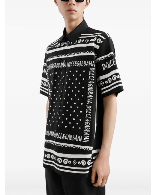 Dolce & Gabbana Overhemd Met Print in het Black voor heren