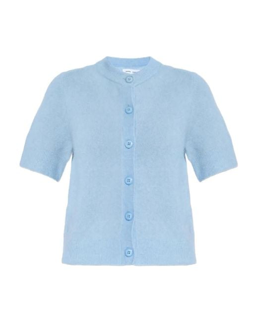 Samsøe & Samsøe Blue Sanoura Button Short-Sleeve Cardigan