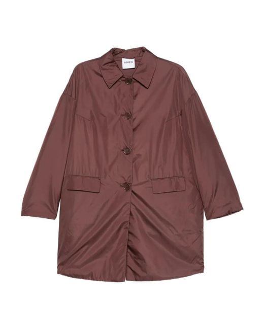 Aspesi Purple Button-Fastening Flap-Pocket Coat