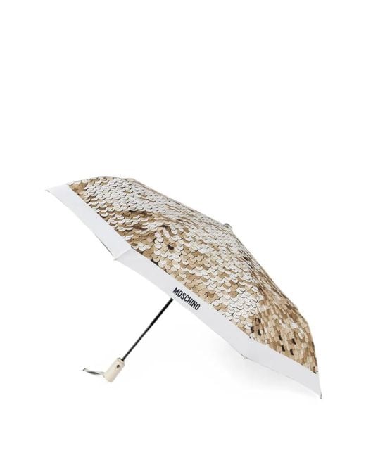 Moschino White Sequin-Print Umbrella