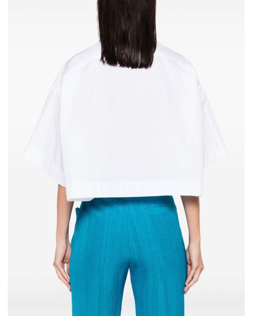 Patou Cropped Blouse in het White