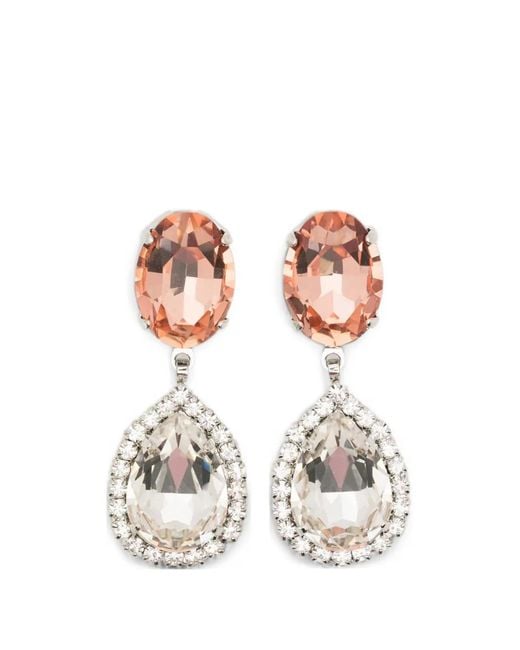 Magda Butrym White Crystal-Embellished Drop Earrings
