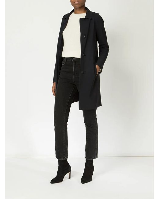 Herno Black Plain Car Coat