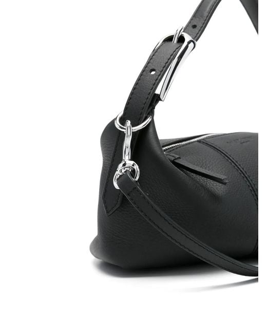 J&m Davidson Black Buckle Leather Shoulder Bag