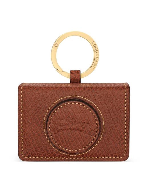 Longchamp Brown Porte-Clés Épure À Logo Gravé