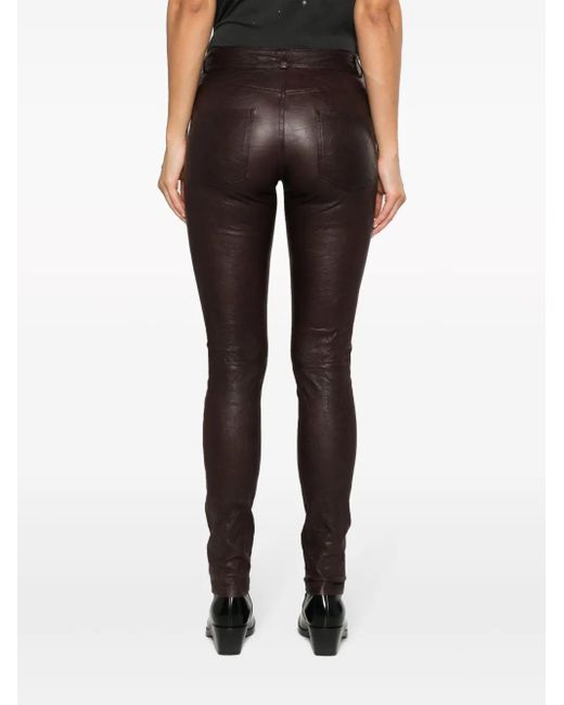 Zadig & Voltaire Gray Phlame Skinny Leather Trousers