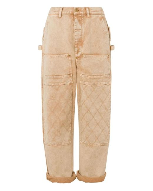 Moschino Natural Quilted Pocket Trousers