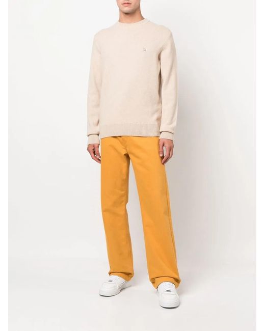 Maison Kitsuné Natural Logo-Patch Wool Jumper for men