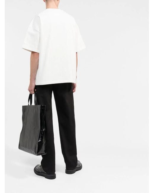 Jil Sander White Relaxed-Fit Cotton T-Shirt With Bold Logo Print for men