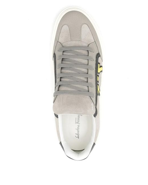 Ferragamo White Borg 5 Low Top Sneakers for men