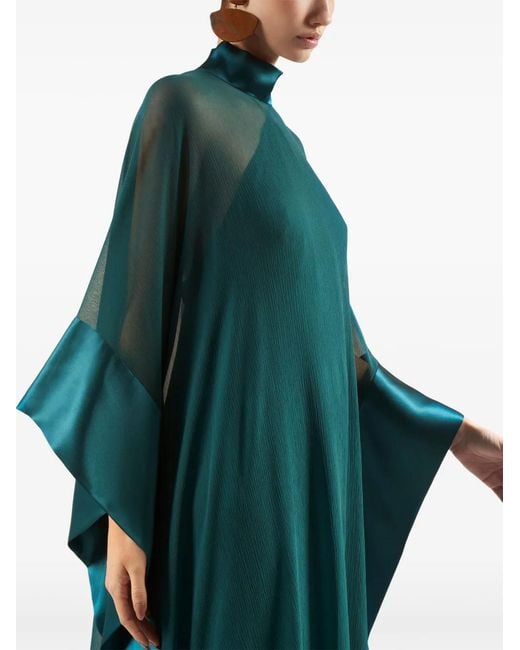 ‎Taller Marmo Green Silk Kaftan Dress