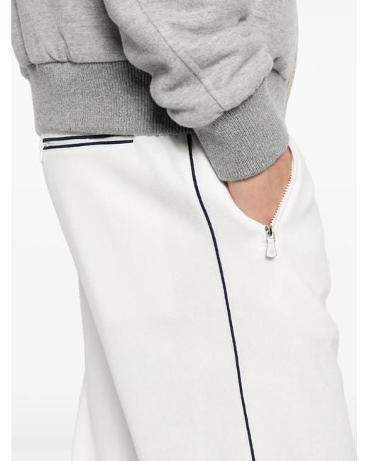 Eleventy White Side-Stripe Track Pants for men
