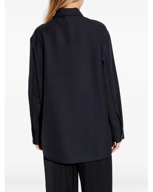 Studio Nicholson Blue Pinole Wool Polo Top