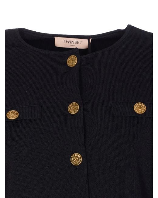 Twinset Blue Button-Closure Cardigan