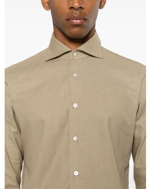 Borriello Natural Buttoned Cotton Shirt for men