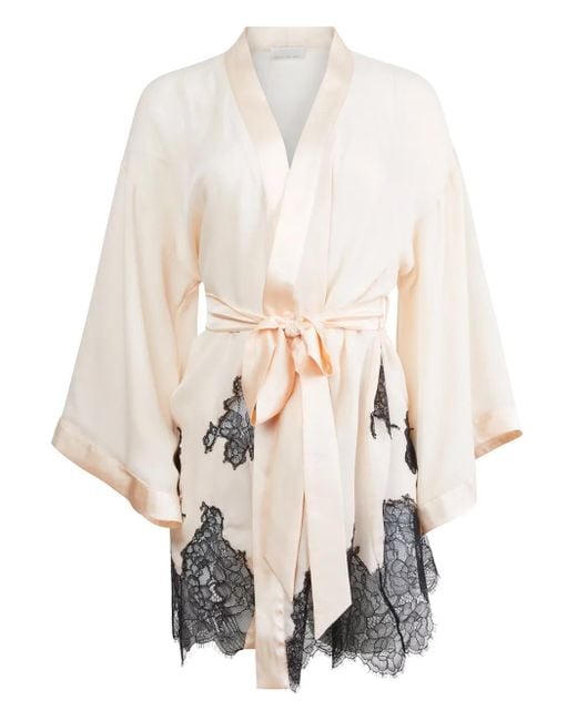 Fleur du Mal Badjas Met Kanten Applicatie in het White