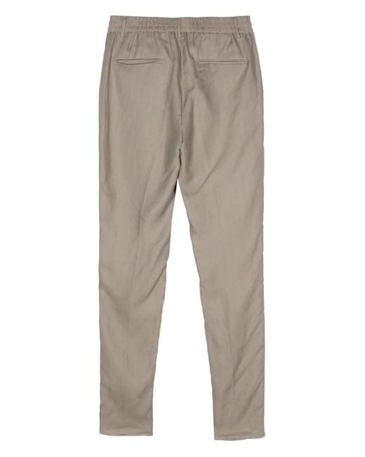 Peserico Gray Linen Tailored Trousers for men