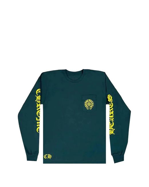 Chrome Hearts Blue Long-Sleeve T-Shirt for men