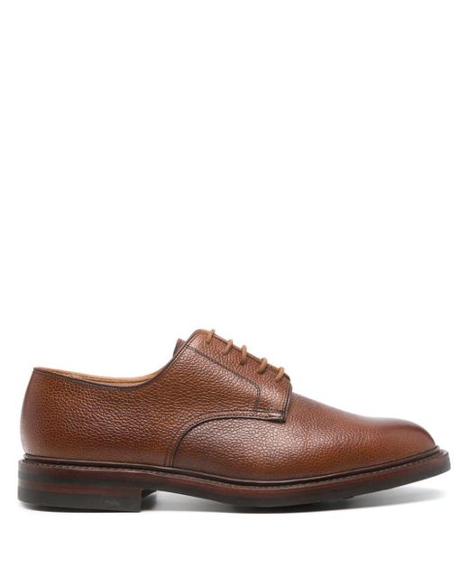 Crockett and Jones Brown Gasmere Leather Derby Shoes for men