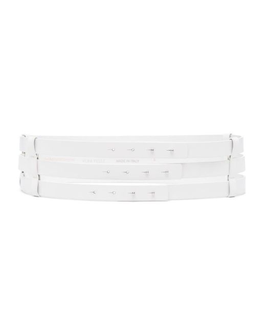Pierantoniogaspari White Triple-band Leather Belt