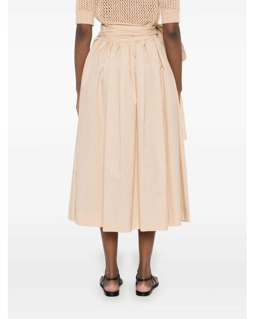 Fabiana Filippi Natural Pleated Midi Skirt