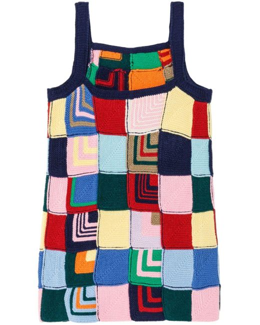 Re/done Multicolor Knitted Patchwork Dress