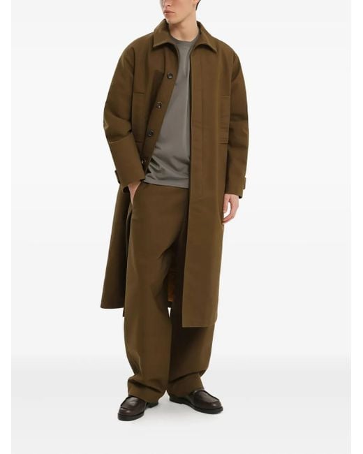 1989 STUDIO Green Button Single-Breasted Coat for men