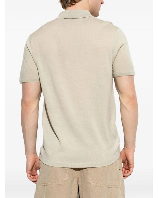 AllSaints White Mode Short-Sleeve Wool Polo Shirt for men